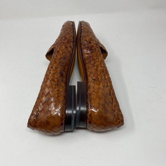 NEW moreschi braided leather slip on loafers main image 4